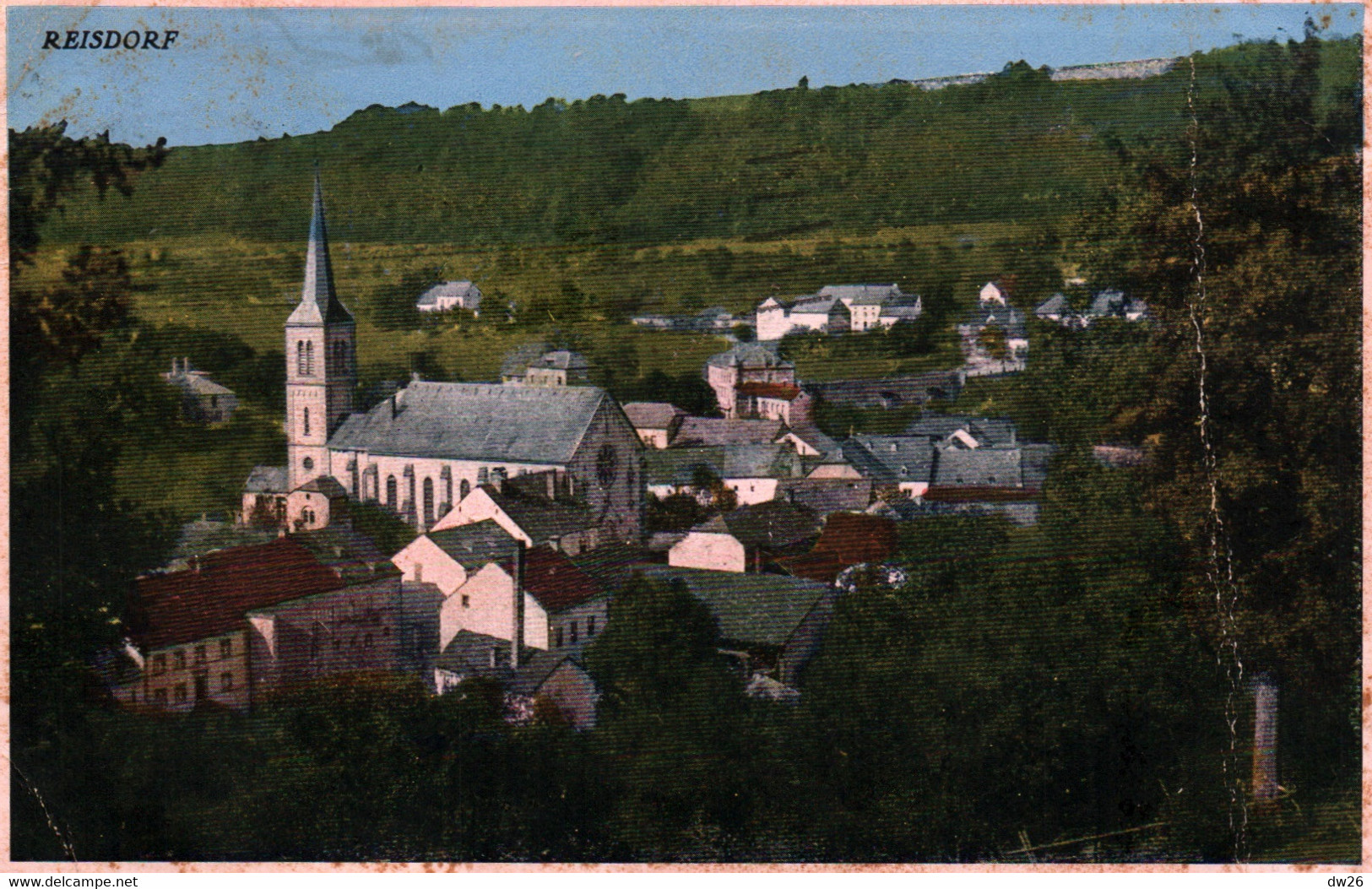 Reisdorf (Diekirch, Luxembourg) Vue Générale Et L'Eglise En 1946 - Diekirch