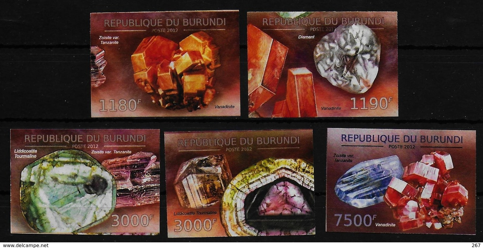 BURUNDI  N°  1676/79 BF 258 * *  NON DENTELE Mineraux - Minéraux