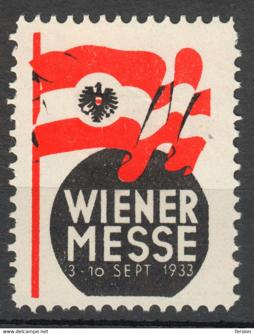 FLAG Flags Wiener MESSE Austria Wien Vienna September Autumn Exhibition Fair CINDERELLA LABEL VIGNETTE 1933 - Autres & Non Classés
