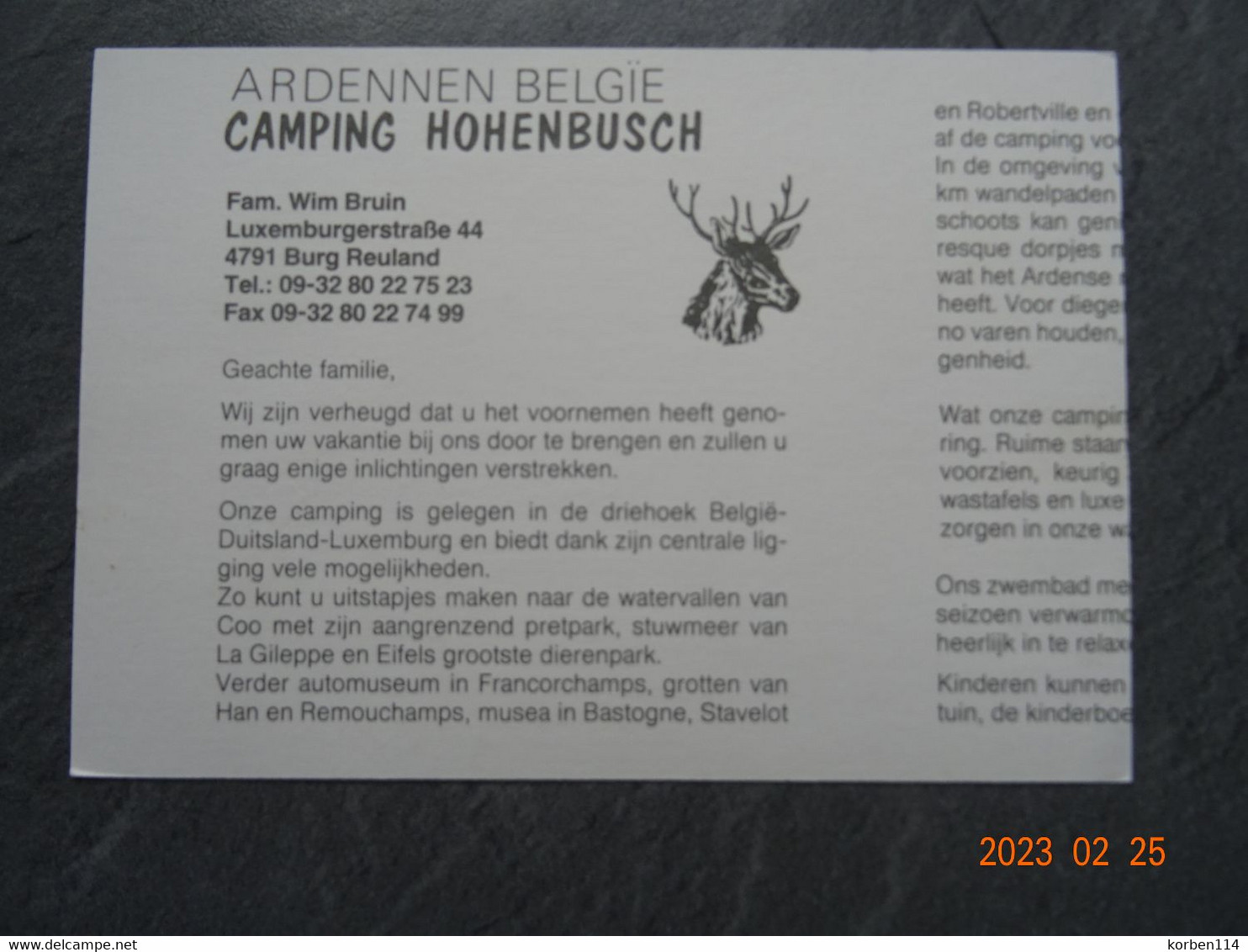 CAMPING   "   HOHENBURGH  " - Burg-Reuland