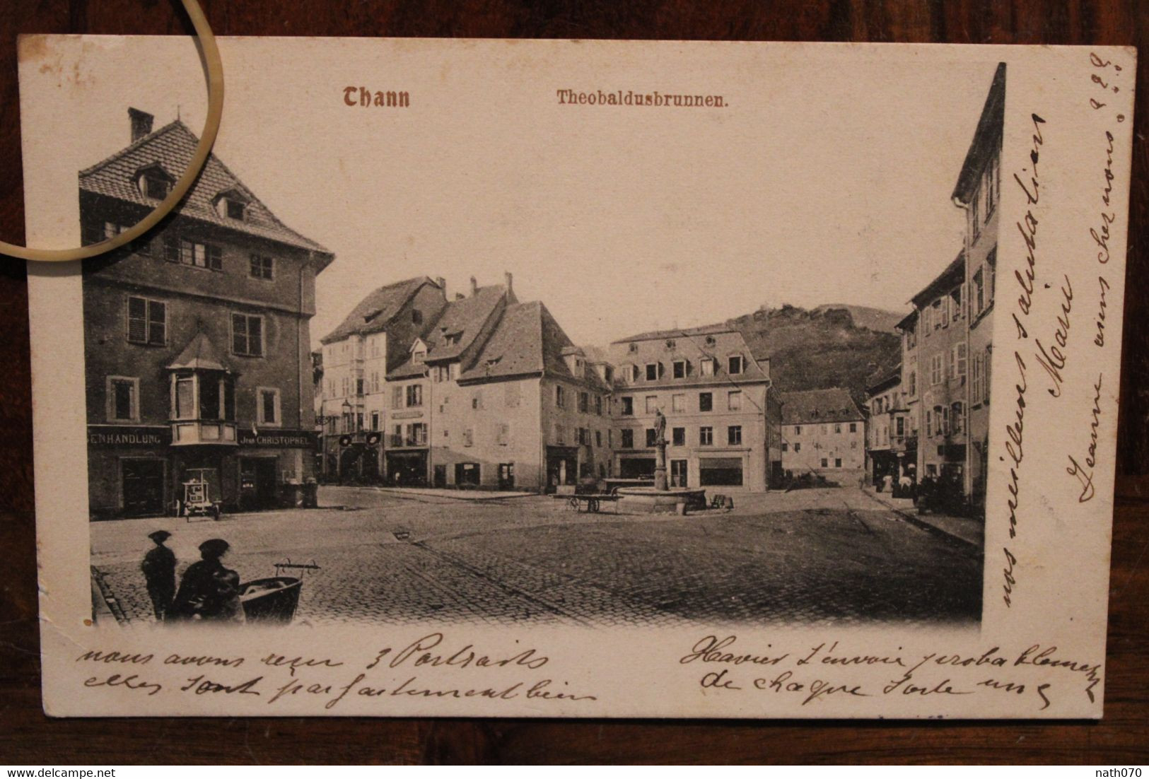 AK 1905 Cpa Thann Theobaldusbrunnen Deutsches Reich Elsass Voyagée - Thann