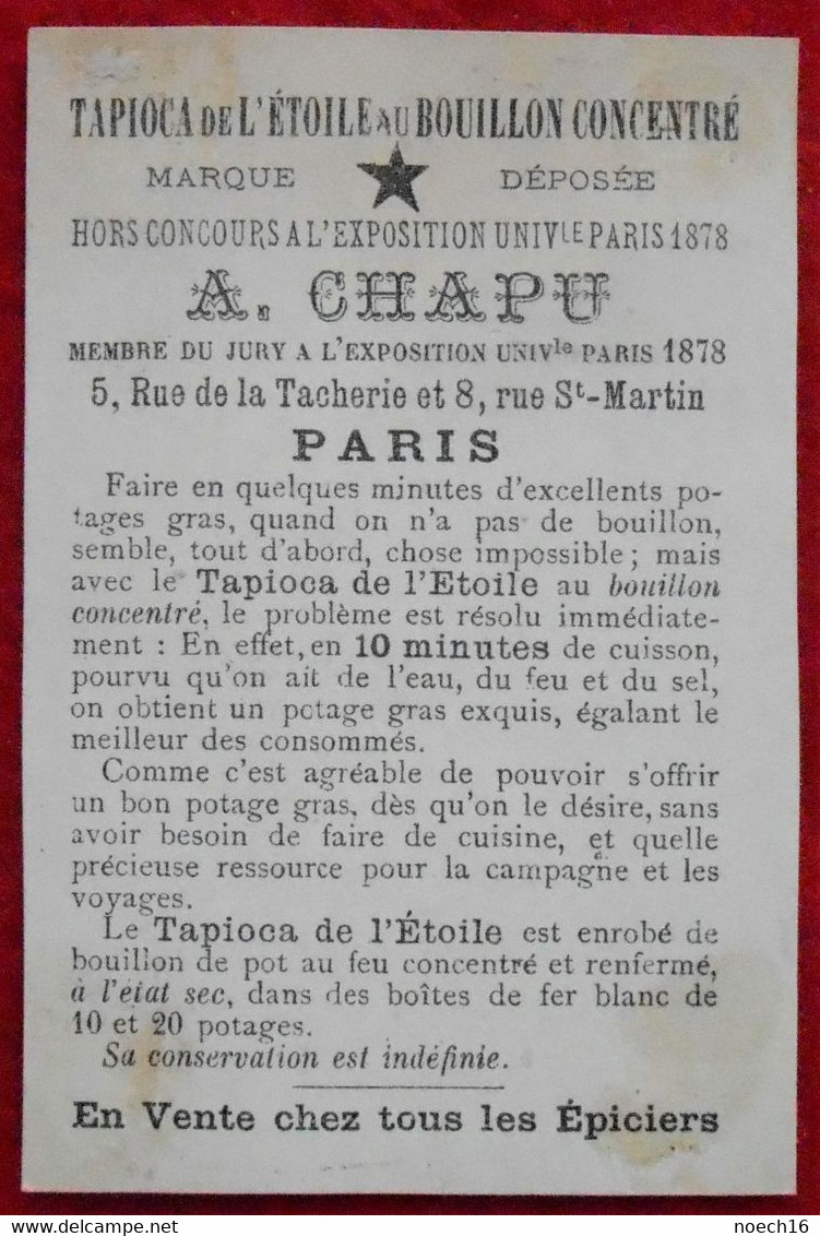 Chromo Publicité. A. Chapu, Paris - Tapioca De L'Etoile / Armée Française, Garde Républicaine - Otros & Sin Clasificación