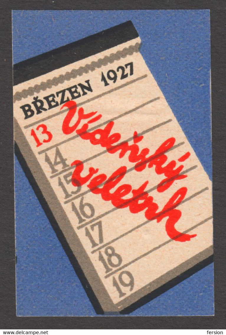 Czechoslovakia LANGUAGE CALENDAR Notebook MESSE Austria Wien Vienna Exhibition Fair CINDERELLA LABEL VIGNETTE 1927 - Sonstige & Ohne Zuordnung