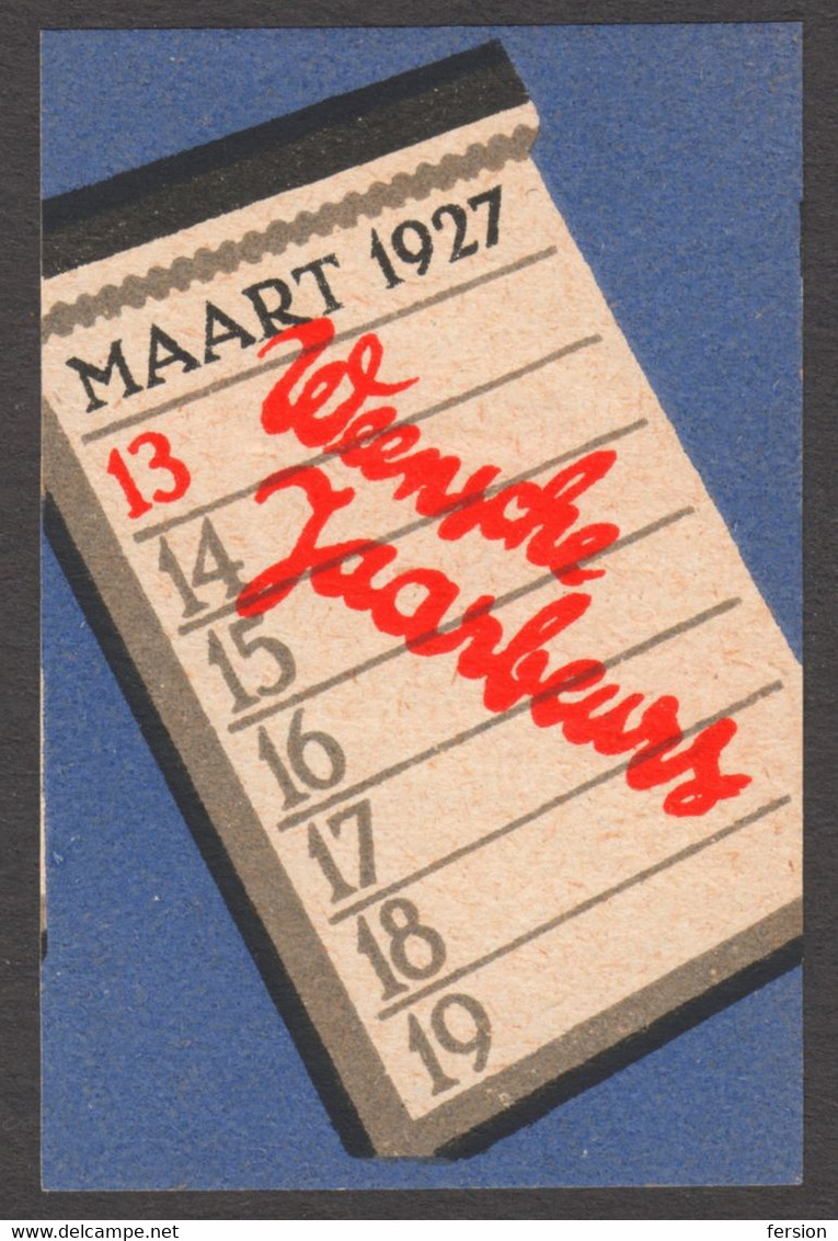 Netherlands Dutch LANGUAGE CALENDAR Notebook MESSE Austria Wien Vienna Exhibition Fair CINDERELLA LABEL VIGNETTE 1927 - Altri & Non Classificati