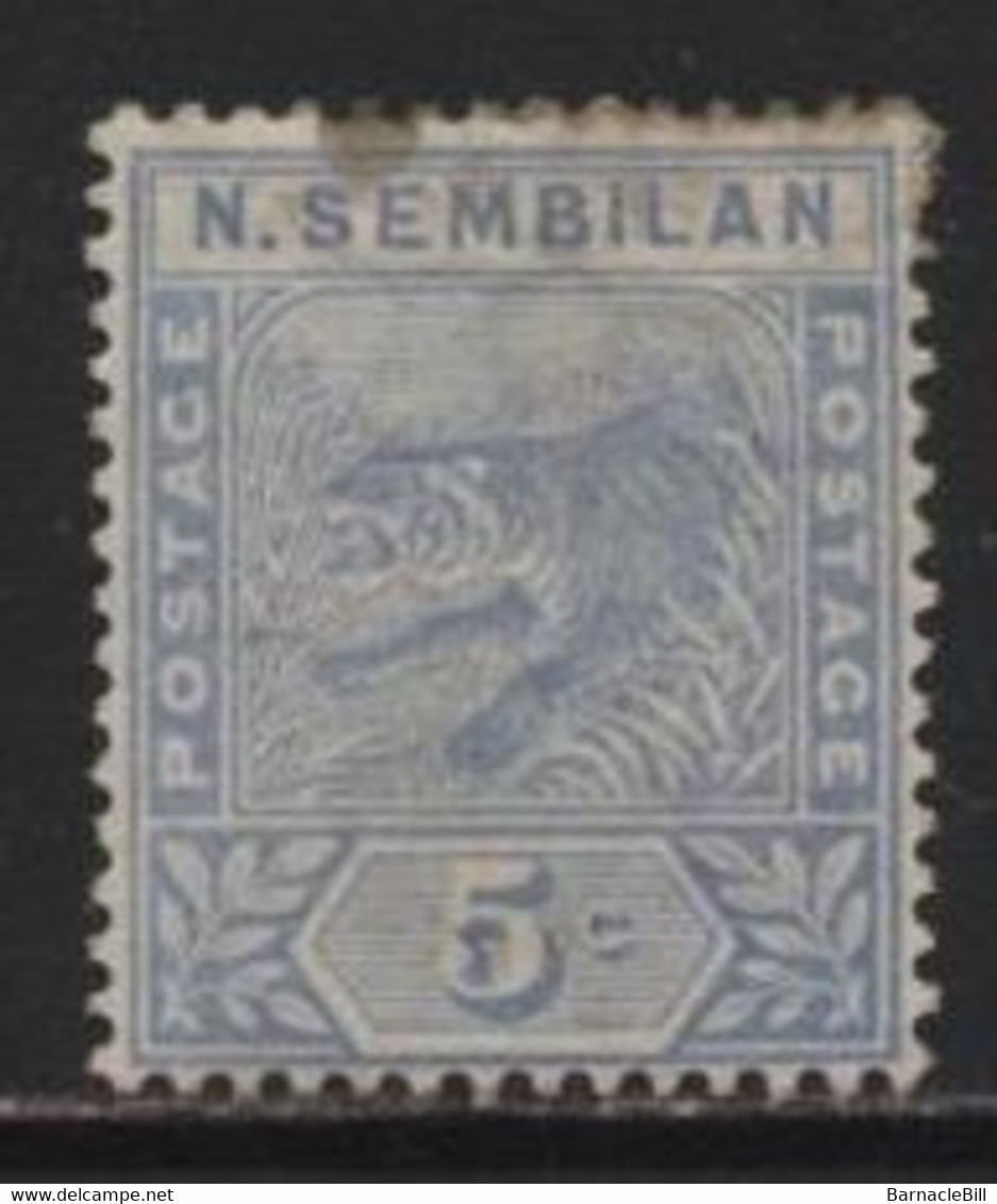 Negri Sembilan (03) 1891 Tiger. 5c. Blue. Unused. Hinged. - Negri Sembilan