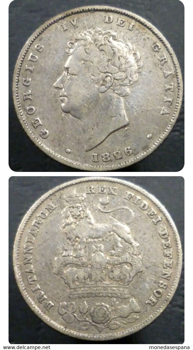 1 Shilling 1826 UK Great Britain Reino Unido Silver - I. 1 Shilling