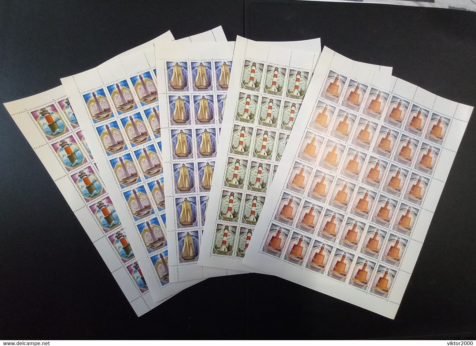 RUSSIA MNH (**) 1983 Lighthouses Of The Baltic Sea YVERT 5030-5034  Mi 5309-5313 - Full Sheets