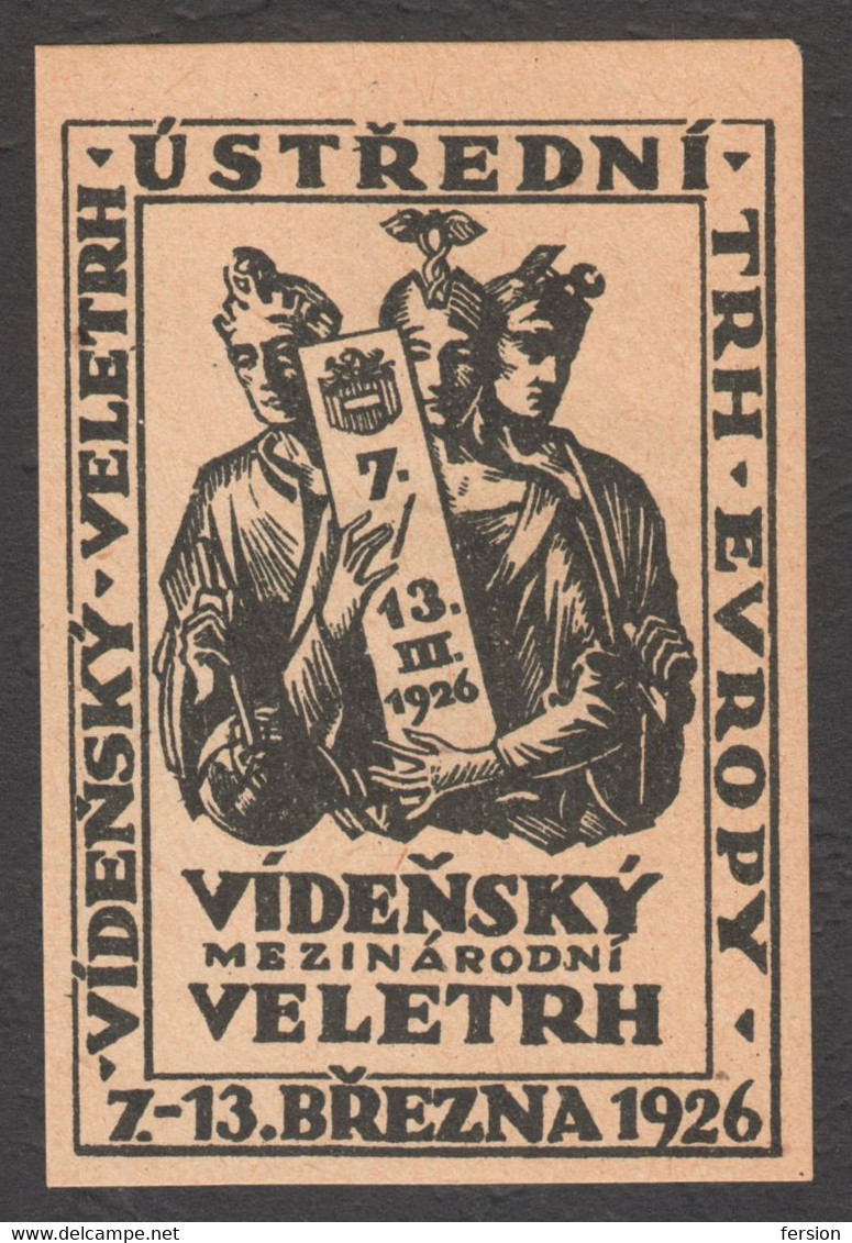 Czechoslovakia LANGUAGE HERMES Greek Mythology MESSE Austria Wien Vienna Exhibition Fair CINDERELLA LABEL VIGNETTE 1926 - Sonstige & Ohne Zuordnung