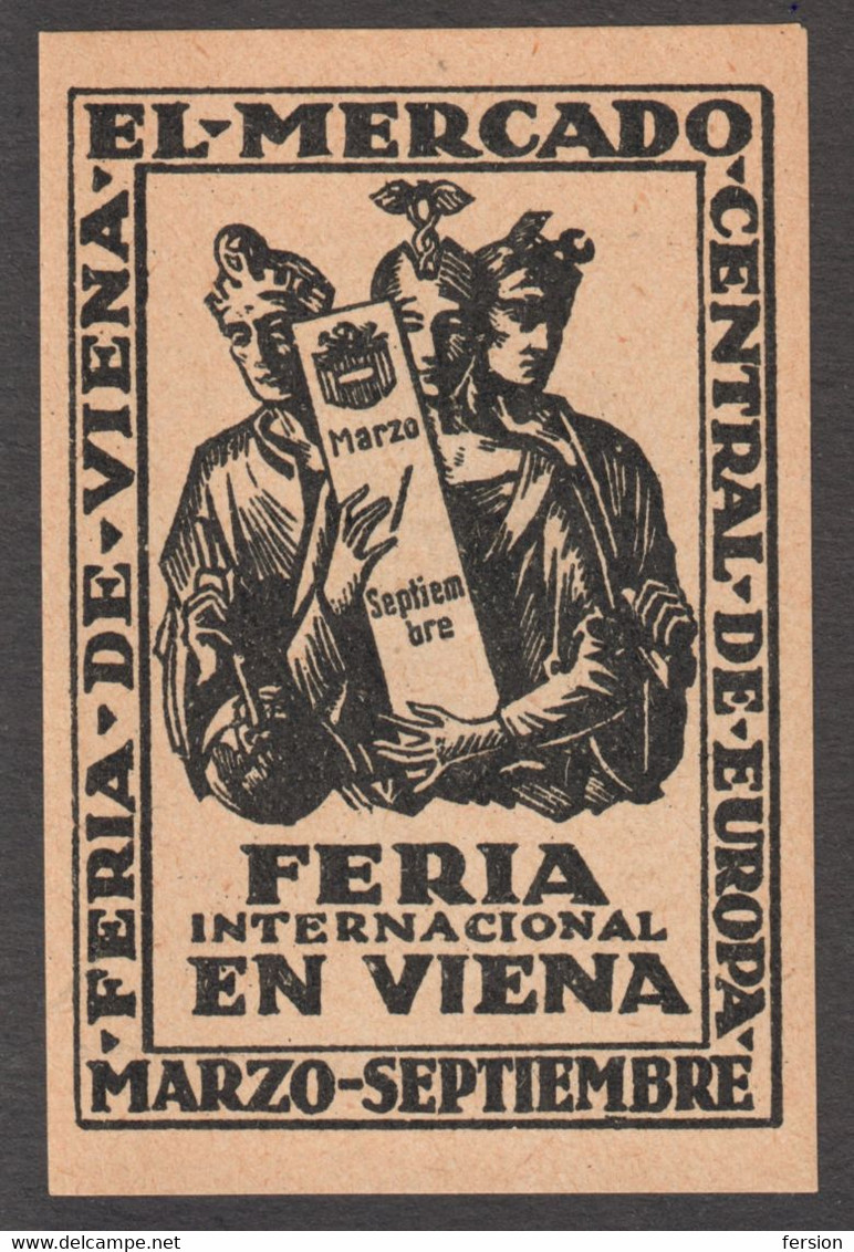 SPAIN Spanish LANGUAGE HERMES Greek Mythology MESSE Austria Wien Vienna Exhibition Fair CINDERELLA LABEL VIGNETTE 1926 - Altri & Non Classificati