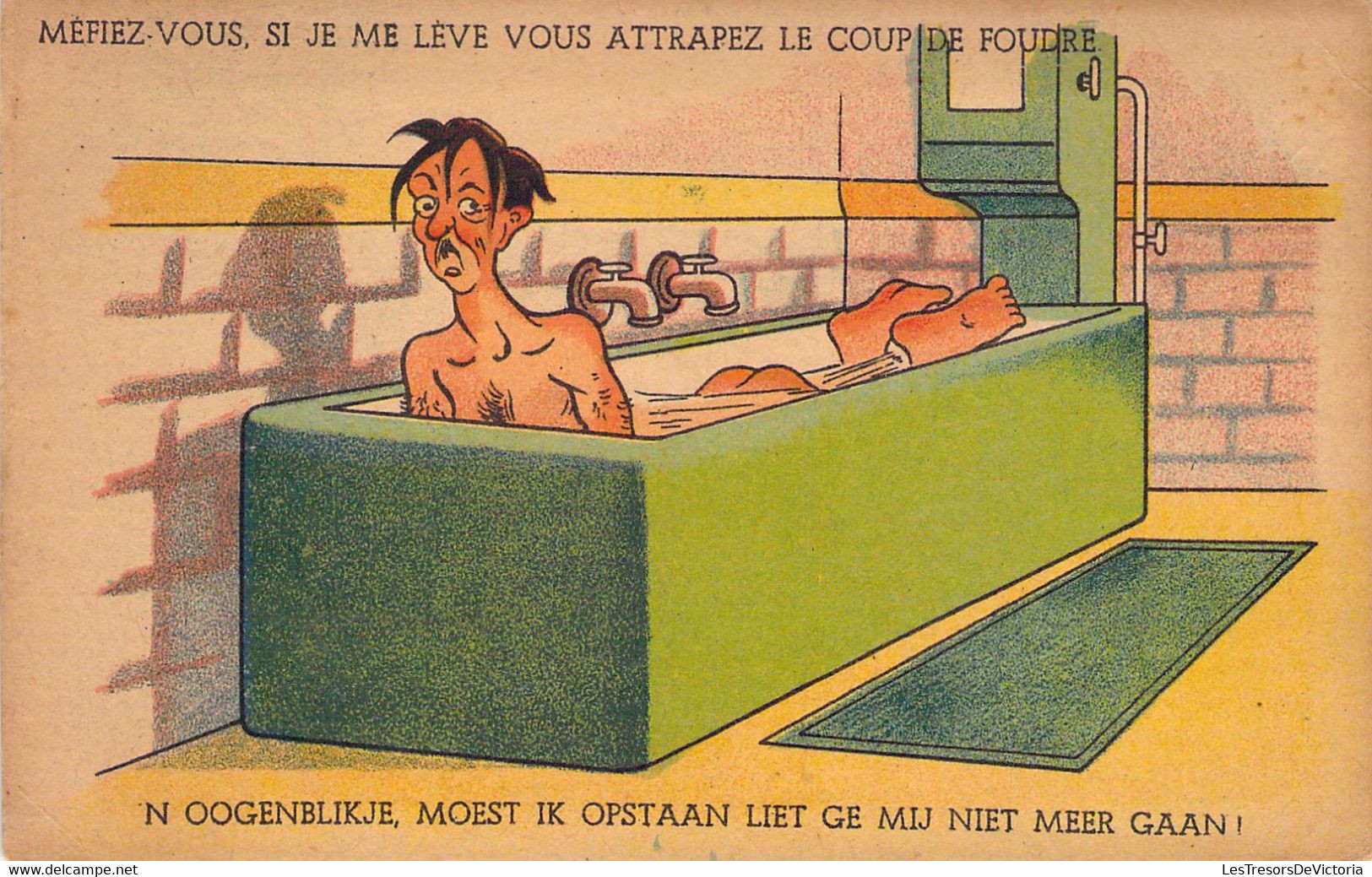 HUMOUR - Méfiez Vous Si Je Me Lève Vous Attrapez Le Coupe De Foudre - Illustration Non Signée - Carte Postale Ancienne - Humor