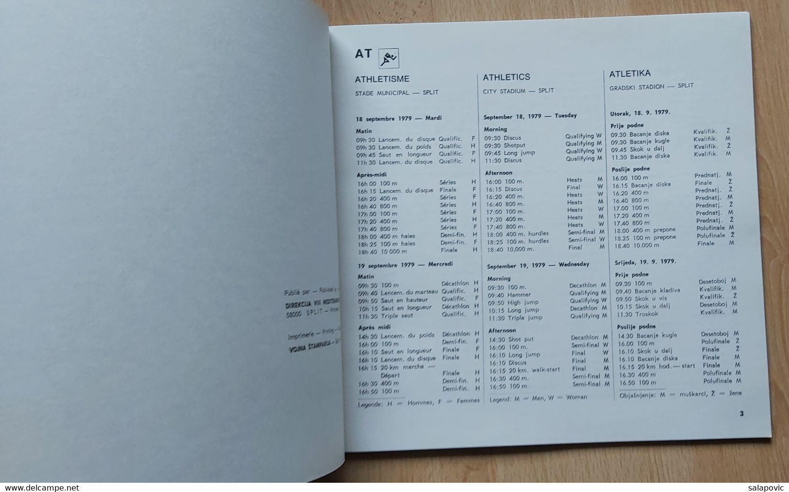 VIII MEDITERRANEAN GAMES SPLIT 1979 Programme Of Sports And Schedule Of Competitions, Croatia - Bücher