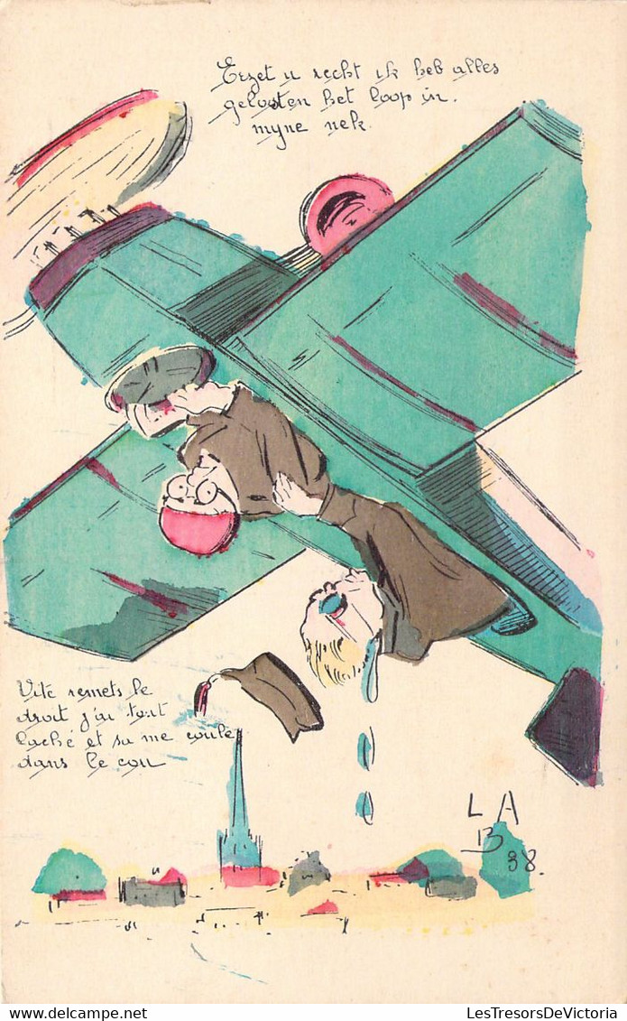 HUMOUR - Cascade En Avion - Illustration Signée LAB 38 - Carte Postale Ancienne - Humour