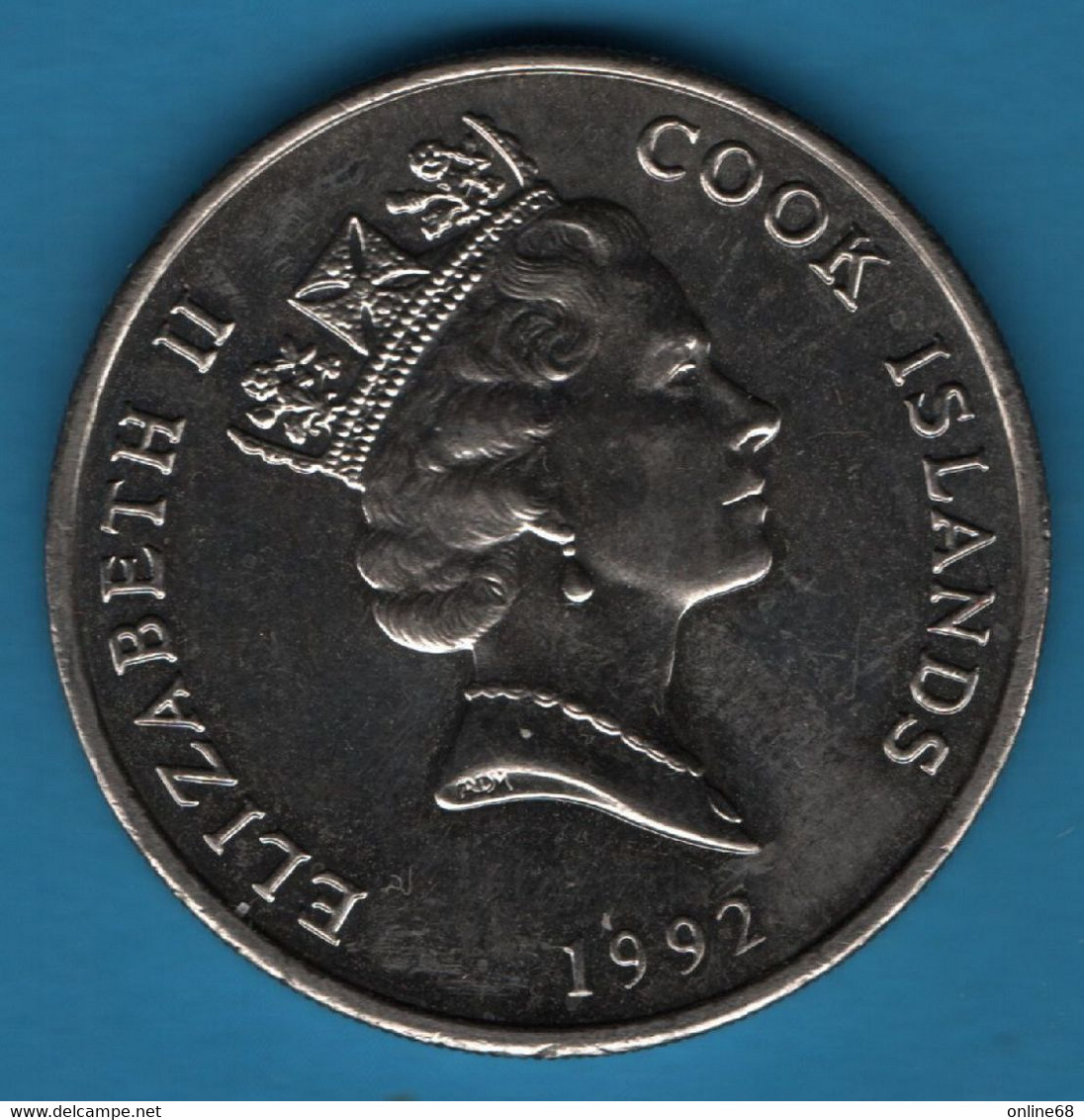 COOK ISLANDS 20 CENTS 1992 KM# 35 QEII OISEAU - Cook Islands