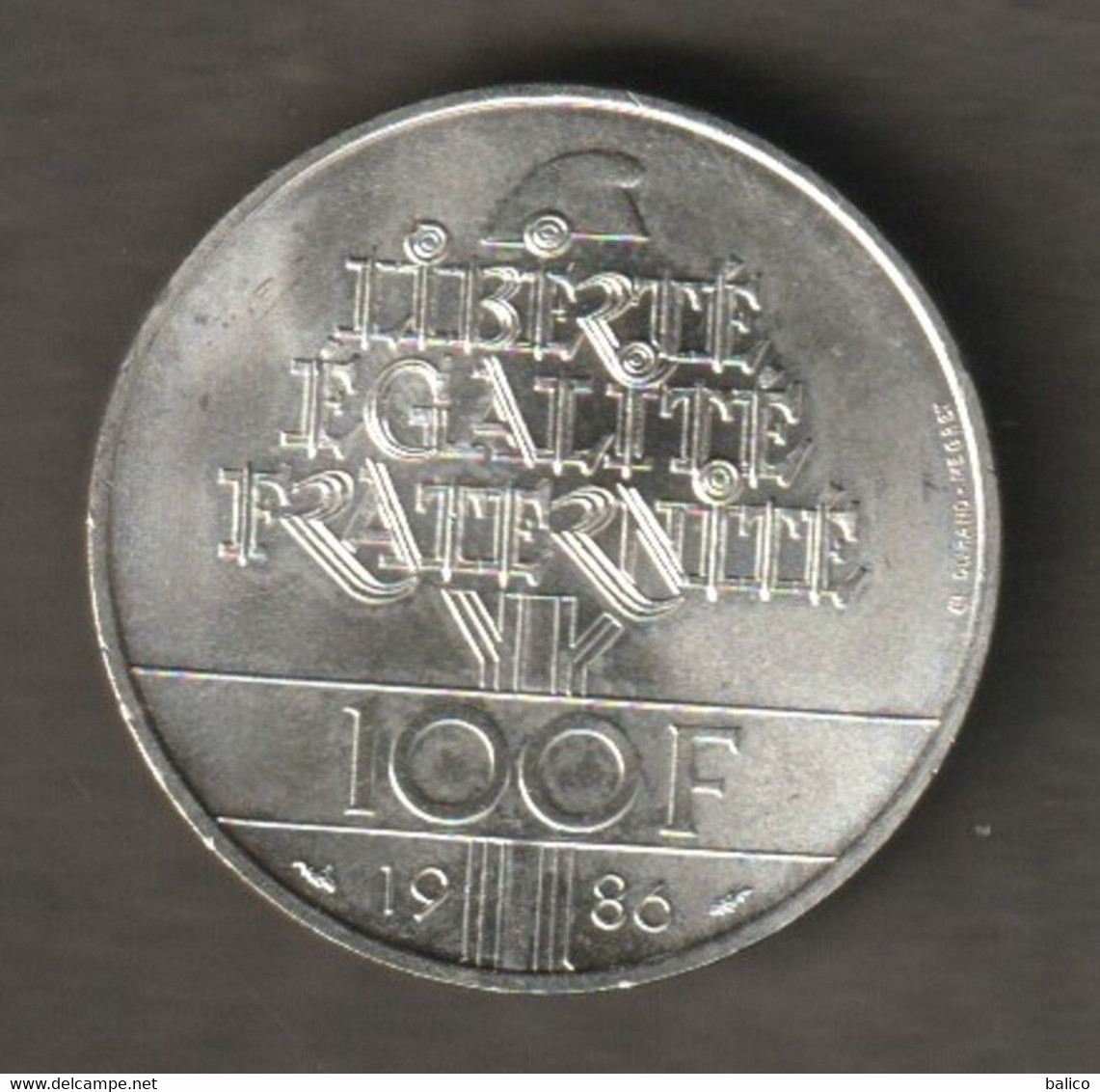 1 Pièces De 100 Francs Argent - LIBERTE,1986 - France,  TTB - Ref, 25 - 100 Francs