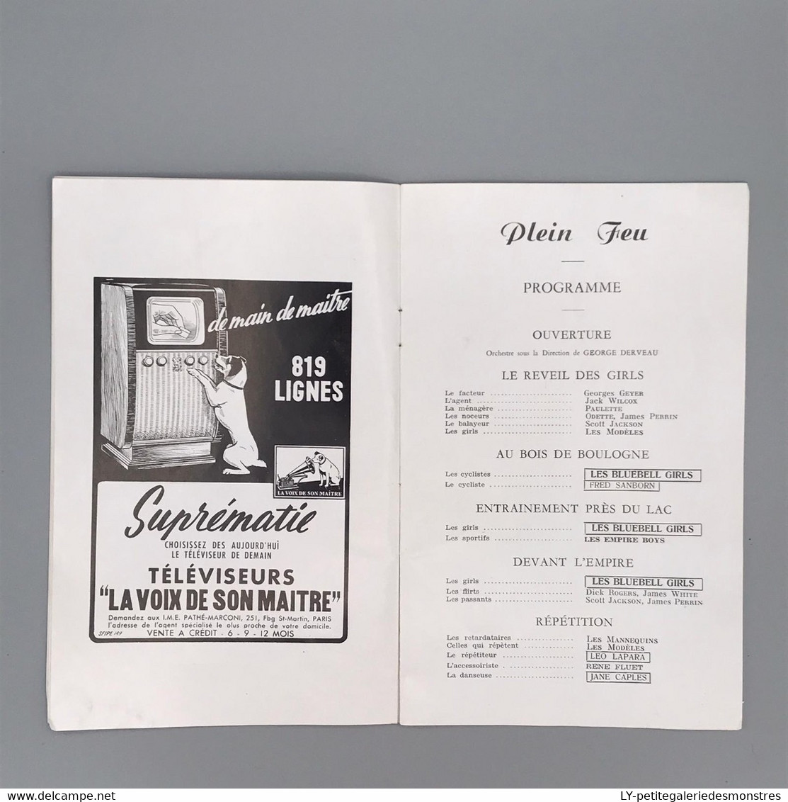 #VP87 - Théâtre Empire Paris - Plein feu 1952 - Pub Coca Marcel Rochas Perrier Chesterfield SNCF ...