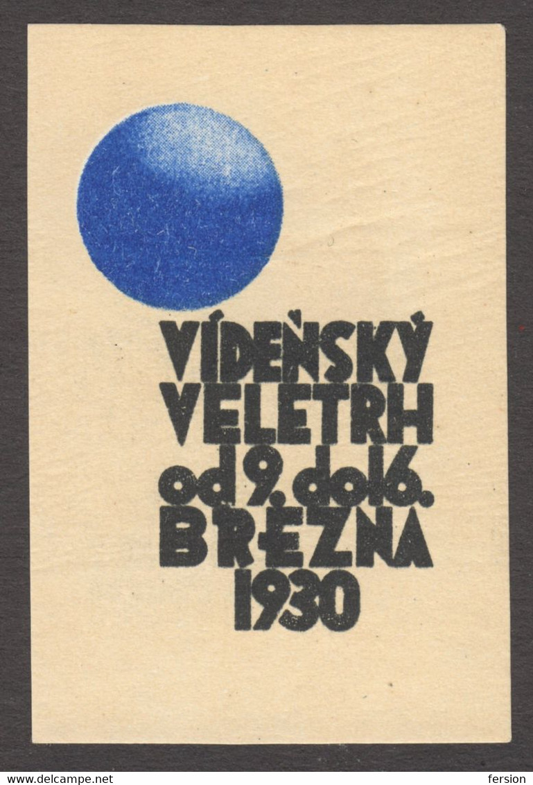 Czechoslovakia LANGUAGE MESSE Austria Wien Vienna MARCH Spring Exhibition Expo Fair CINDERELLA LABEL VIGNETTE 1930 - Sonstige & Ohne Zuordnung