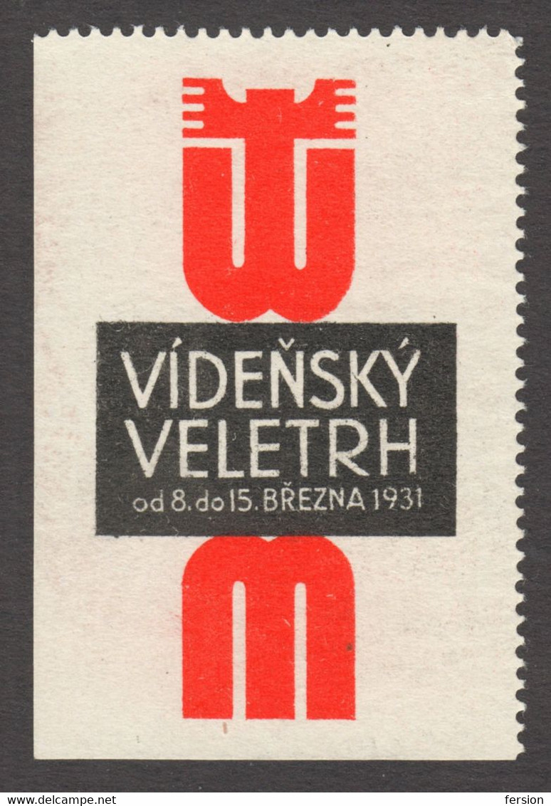 Czechoslovakia LANGUAGE MESSE Austria Wien Vienna MARCH Spring Exhibition Expo Fair CINDERELLA LABEL VIGNETTE 1931 - Altri & Non Classificati