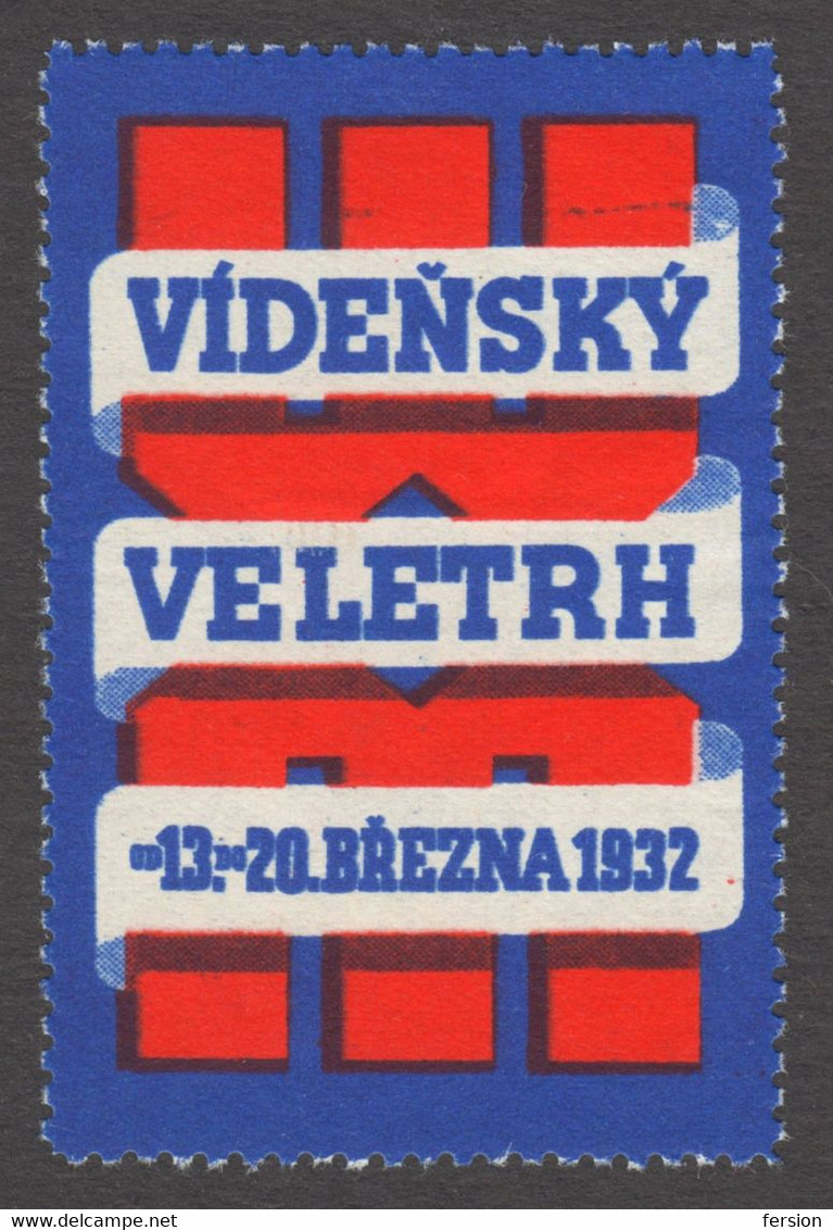 Czechoslovakia LANGUAGE MESSE Austria Wien Vienna MARCH Spring Exhibition Expo Fair CINDERELLA LABEL VIGNETTE 1932 - Sonstige & Ohne Zuordnung