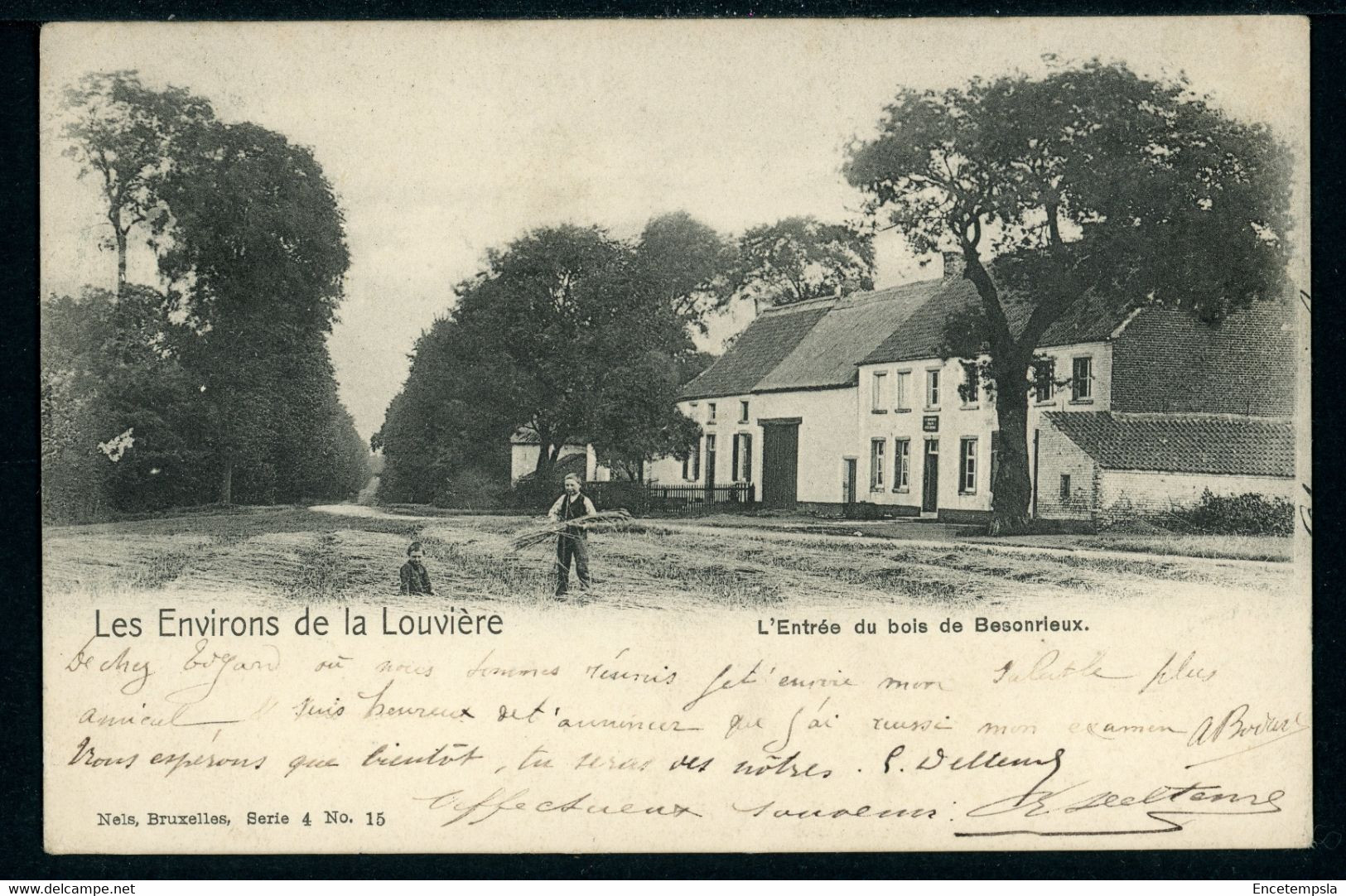 Carte Postale Adressée à HENRI BAELS Ou ANNA DEVISSCHER -Belgique-La Louvière-L'Entrée Du Bois De Besonrieux (CP22339OK) - La Louvière