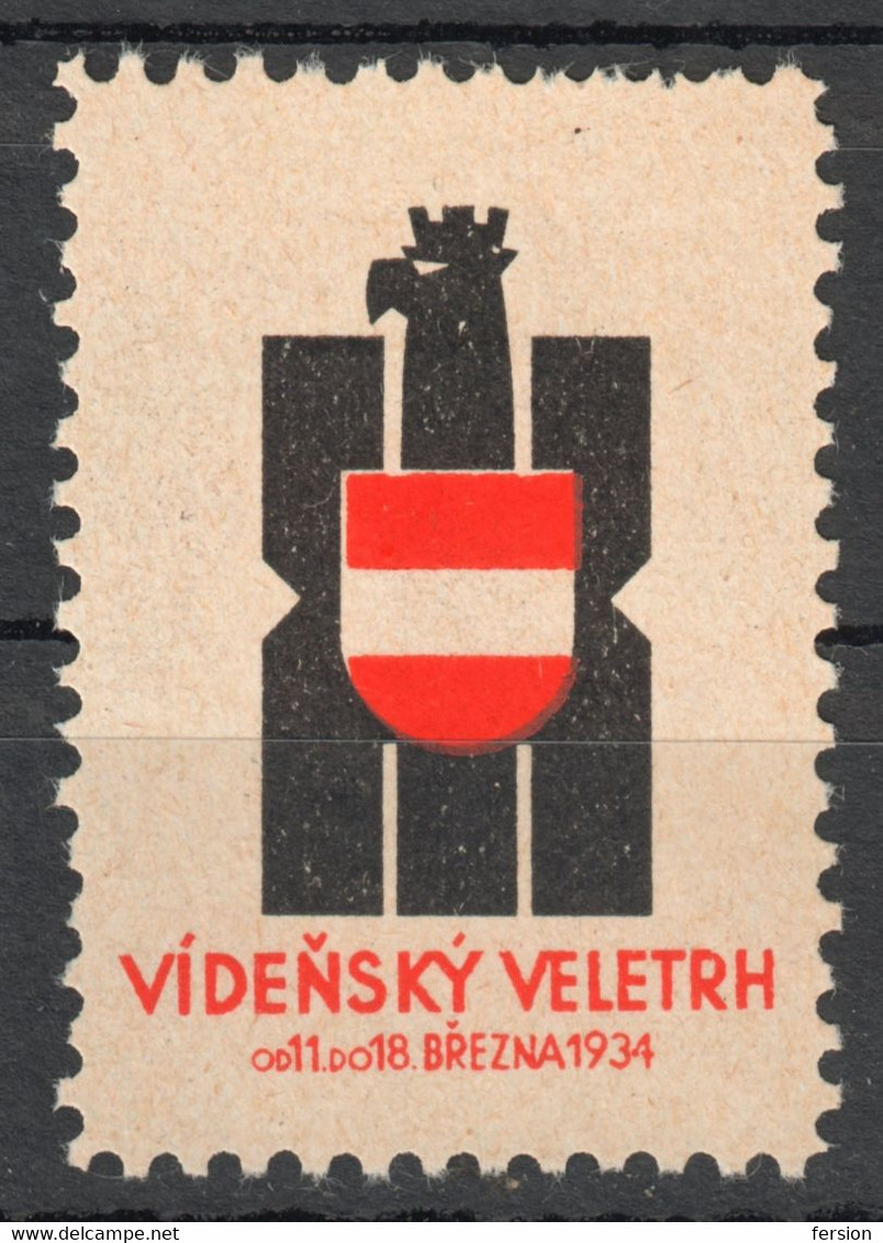 Czechoslovakia LANGUAGE MESSE Austria Wien Vienna MARCH Spring Exhibition Expo Fair CINDERELLA LABEL VIGNETTE 1934 - Andere & Zonder Classificatie