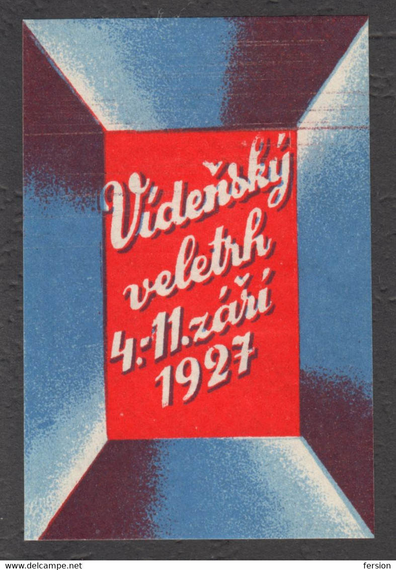 Czechoslovakia LANGUAGE MESSE Austria Wien Vienna September AUTUMN Exhibition Expo Fair CINDERELLA LABEL VIGNETTE 1927 - Sonstige & Ohne Zuordnung