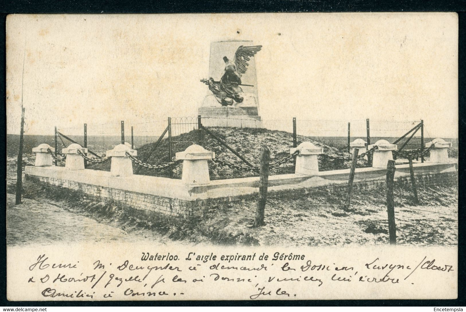 Carte Postale Adressée à HENRI BAELS Ou ANNA DEVISSCHER - Belgique - Waterloo - L'Aigle Expirant De Gérôme (CP22340OK) - Waterloo