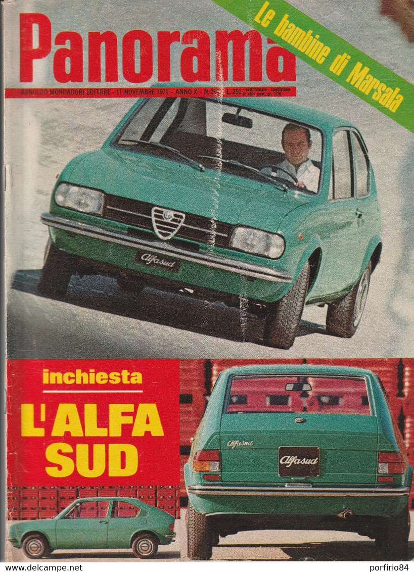 RIVISTA PANORAMA N. 291 11 NOVEMBRE 1971 L'ALFA SUD - Premières éditions