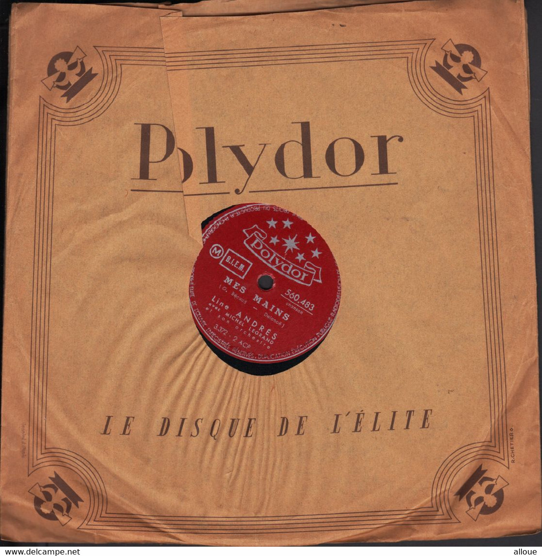 LINE ANDRES  - 10", 78 RPM   - MEA CULPA + MES MAINS - Musicales