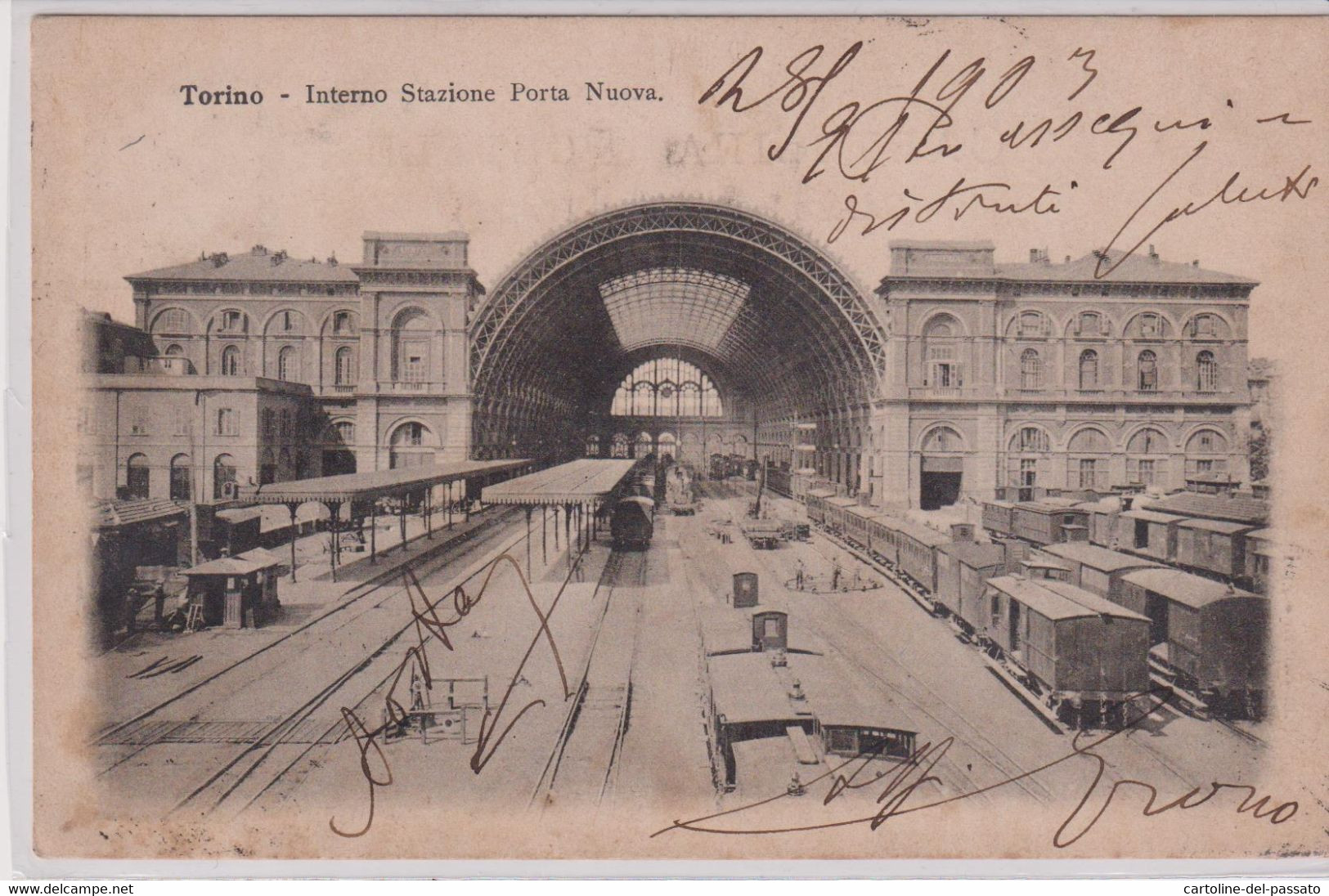 TORINO  STAZIONE PORTA NUOVA  INTERNO  1903 VG - Stazione Porta Nuova