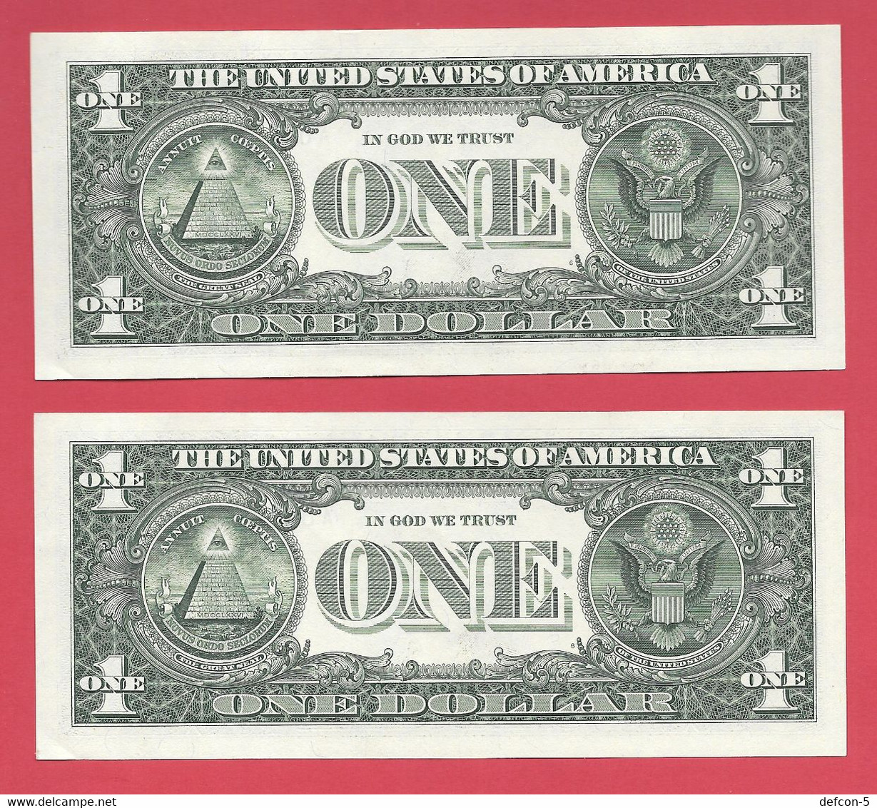 Rarität ! STAR-Note: 2x 1 US-Dollar Fortlaufend [2017] > A08818501* Bis ...02* < 3. Lauf Mit 3.200.000 {$047-001} - Nationale Valuta