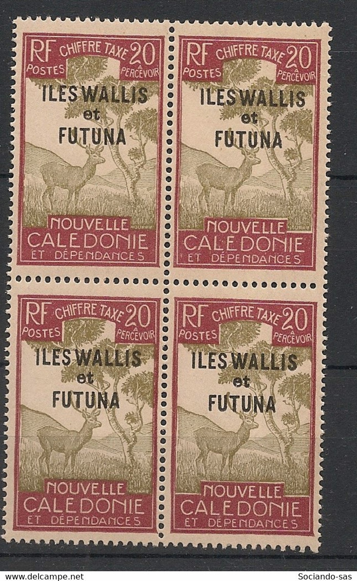 WALLIS ET FUTUNA - 1930 - Taxe TT N°Yv. 16 - 20c Brun - Bloc De 4 - Neuf GC** / MNH / Postfrisch - Segnatasse