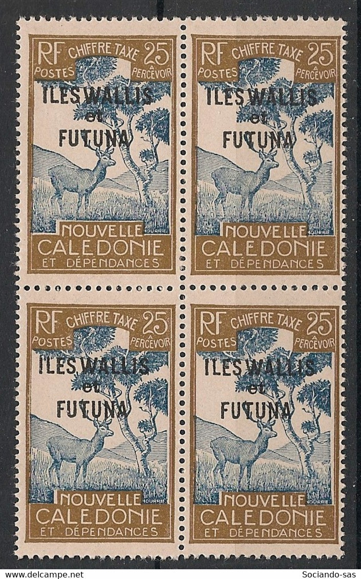 WALLIS ET FUTUNA - 1930 - Taxe TT N°Yv. 17 - 25c Brun-olive - Bloc De 4 - Neuf Luxe ** / MNH / Postfrisch - Postage Due