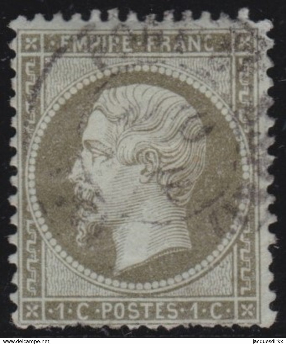 France   .   Y&T   .   19  (2 Scans)    Point Clair      .    O     .    Oblitéré - 1862 Napoléon III