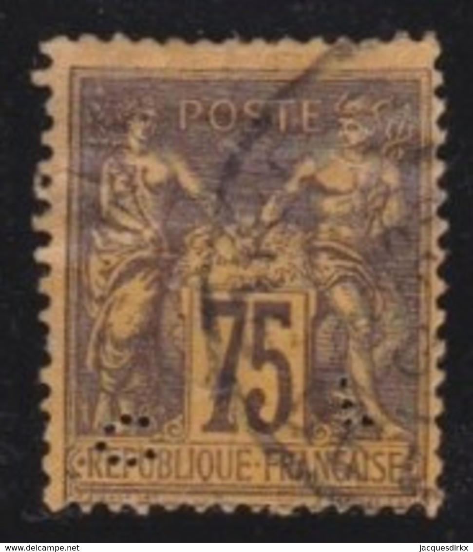 France   .   Y&T   .   99  Perf.  (2 Scans)        .    O        .     Oblitéré - 1876-1898 Sage (Type II)
