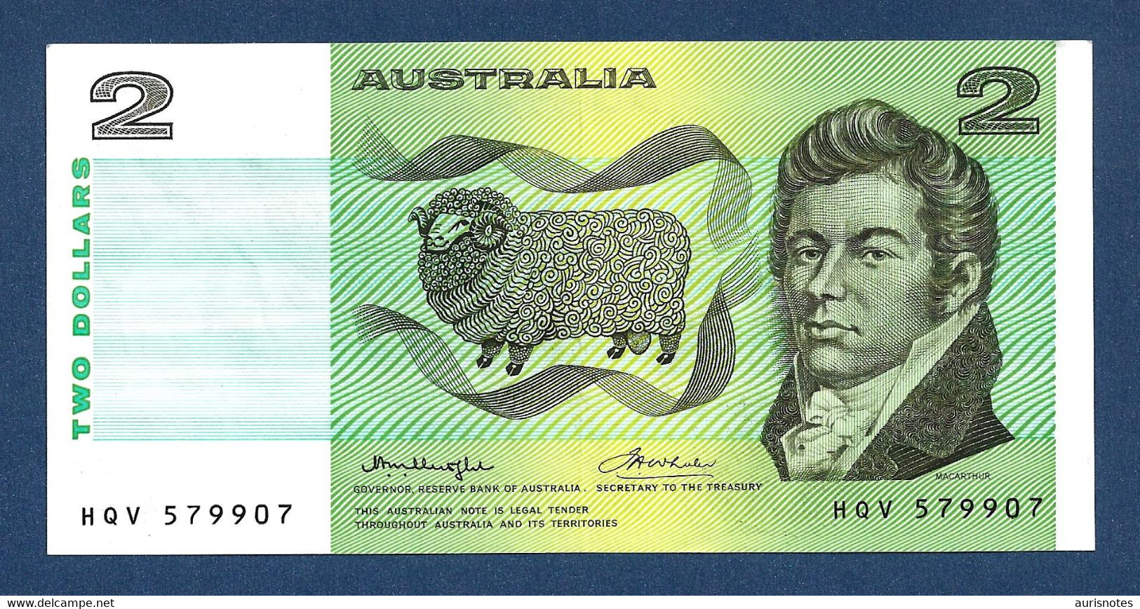 Australia $2 Dollars 1976 P43b2 Center Thread UNC - 1966-72 Reserve Bank Of Australia