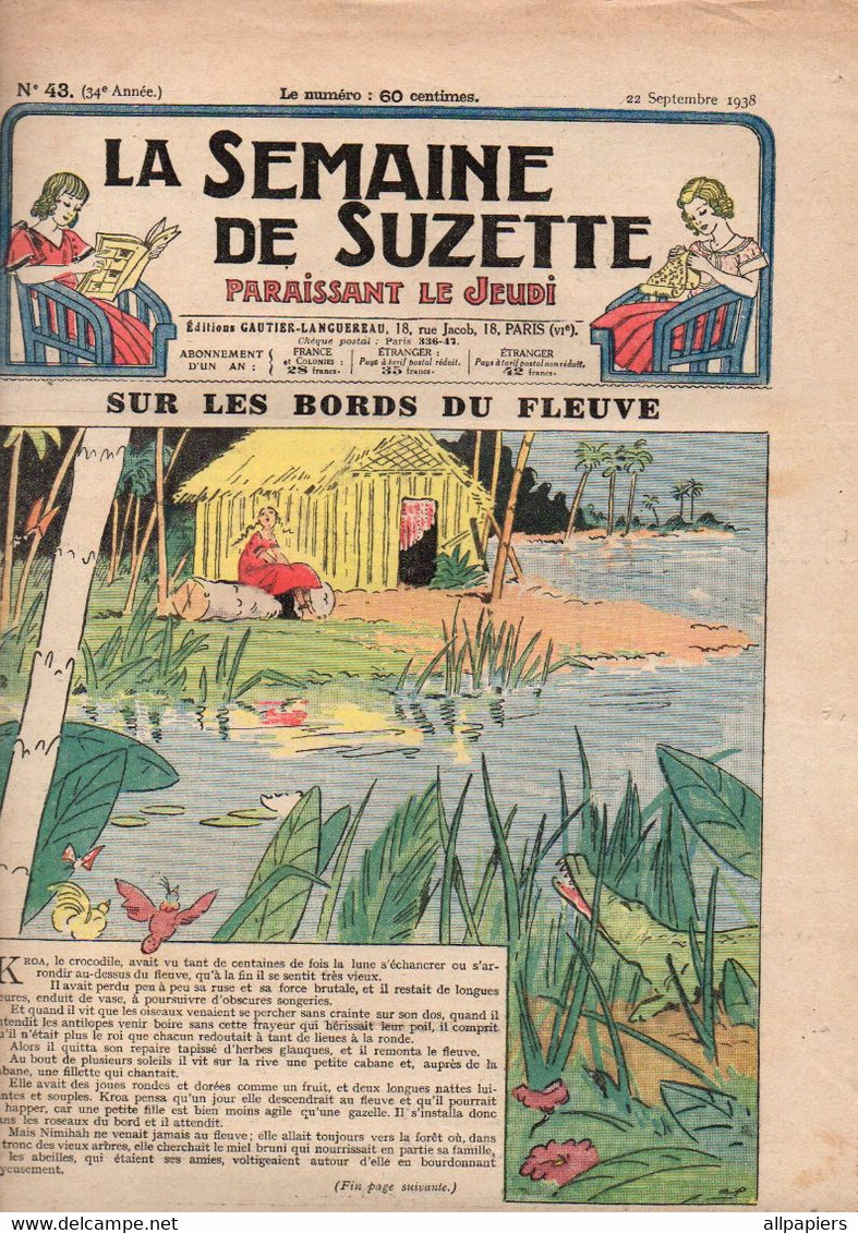 La Semaine De Suzette N°43 Sur Les Bords Du Fleuve - Les Différentes Utilités De L'avion, Bon à Tout Faire...1938 - La Semaine De Suzette