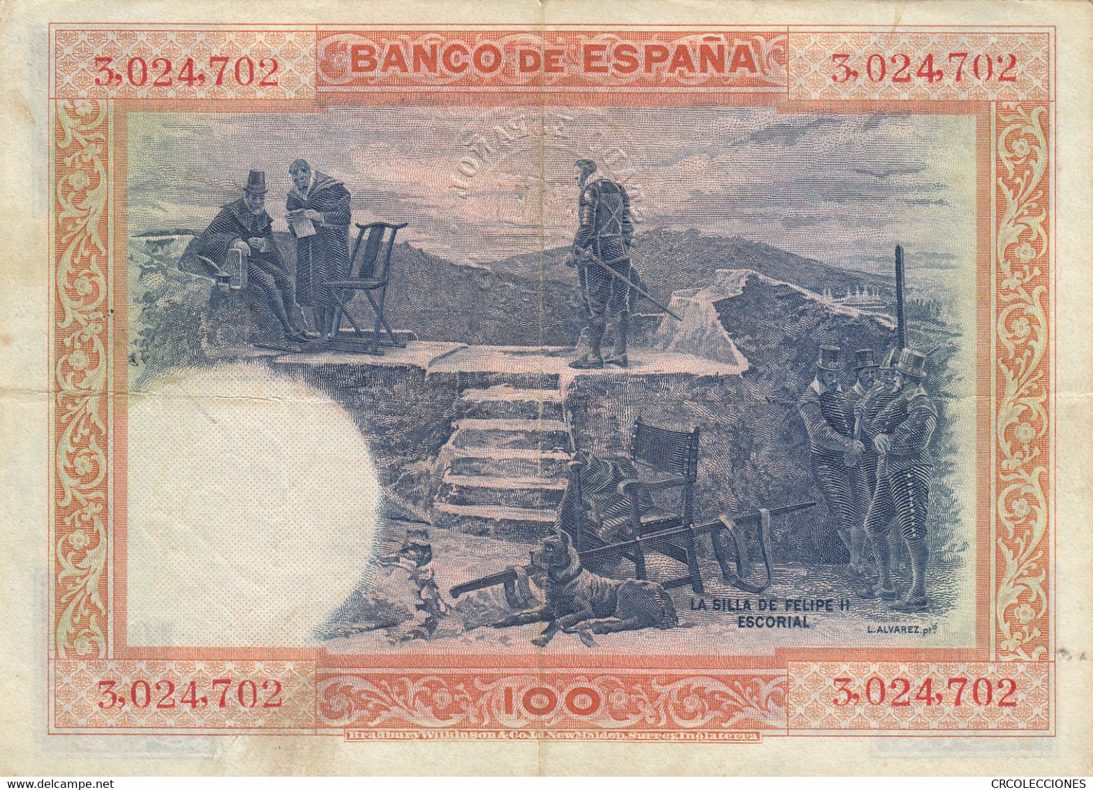 CRBS0262 BILLETE ESPAÑA 100 PESETAS 1925 RESELLO MBC+ - 100 Pesetas