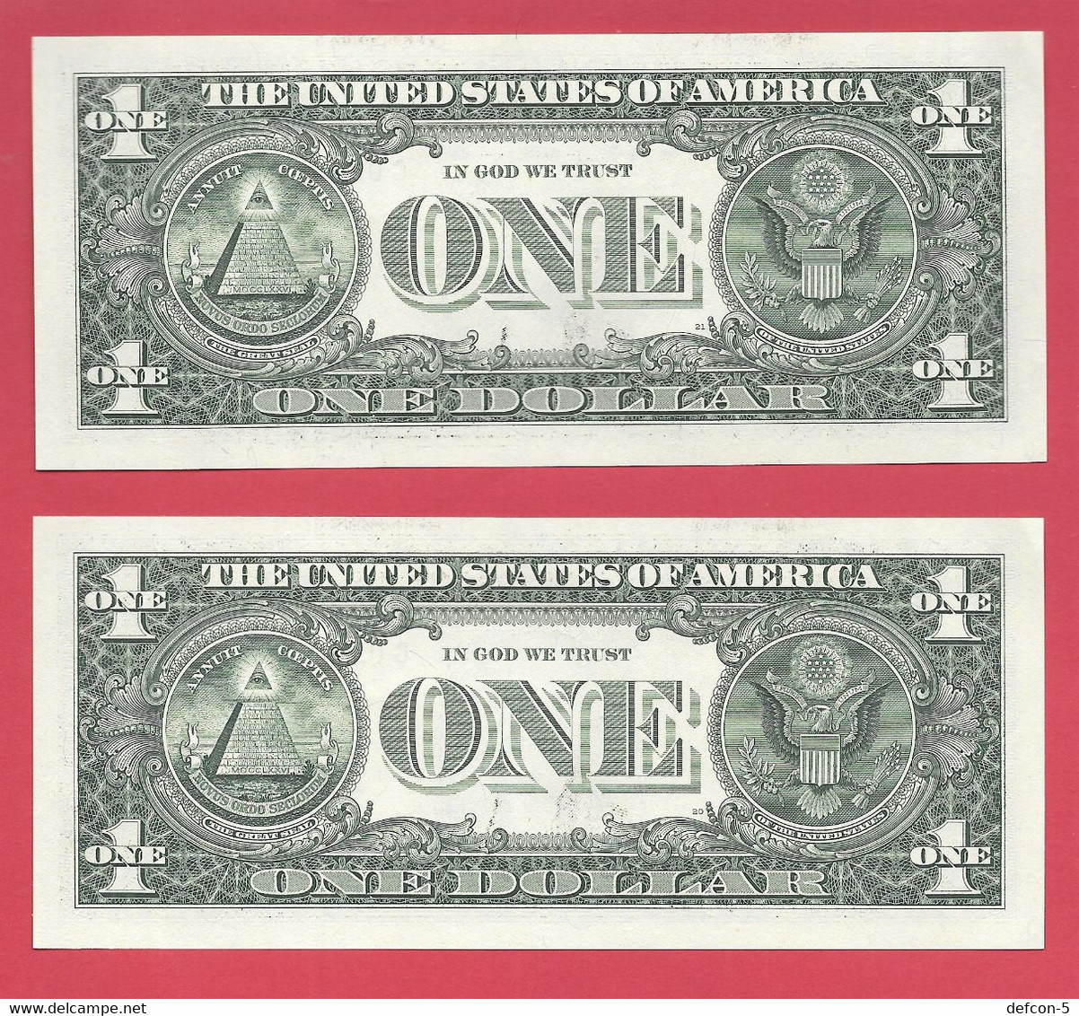 Rarität ! STAR-Note: 2x 1 US-Dollar Fortlaufend [2017] > G03114213* Bis ...14* < 1. Lauf Mit 3.200.000 {$055-001} - National Currency