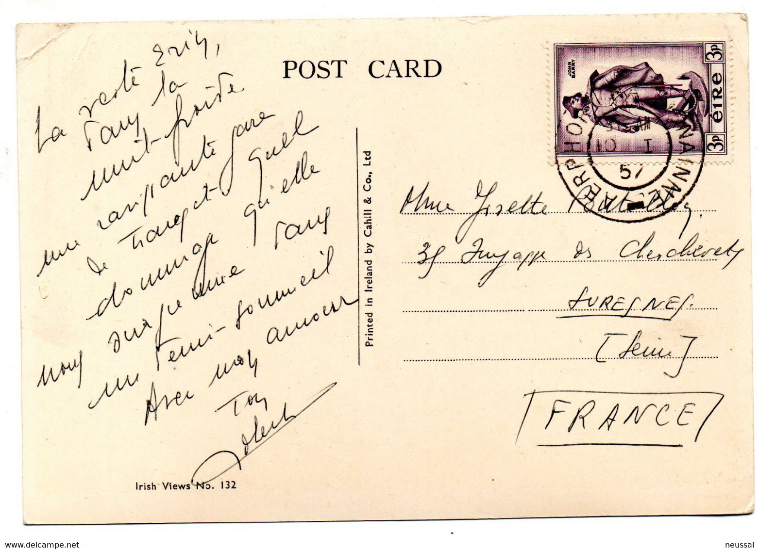 Tarjeta Circulada De 1957 Glengarriff Irlanda - Briefe U. Dokumente