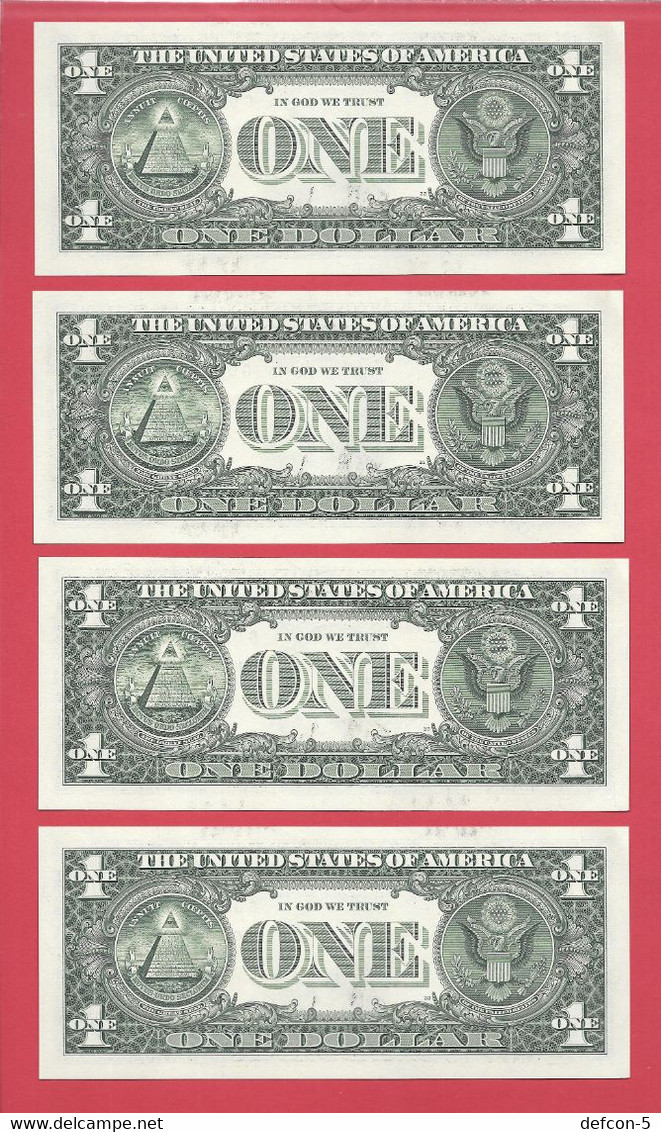 Rarität ! STAR-Note: 4x 1 US-Dollar Fortlaufend [2017] > G03114218* Bis ...21* < 1. Lauf Mit 3.200.000 {$056-001} - Devise Nationale