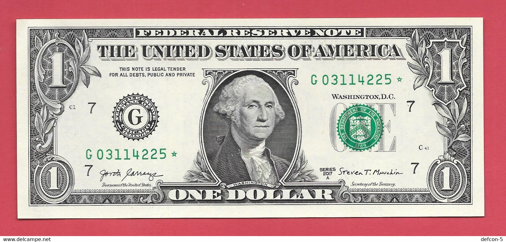 Rarität ! STAR-Note: 2x 1 US-Dollar Fortlaufend [2017] > G03114225* Bis ...26* < 1. Lauf Mit 3.200.000 {$057-001} - National Currency