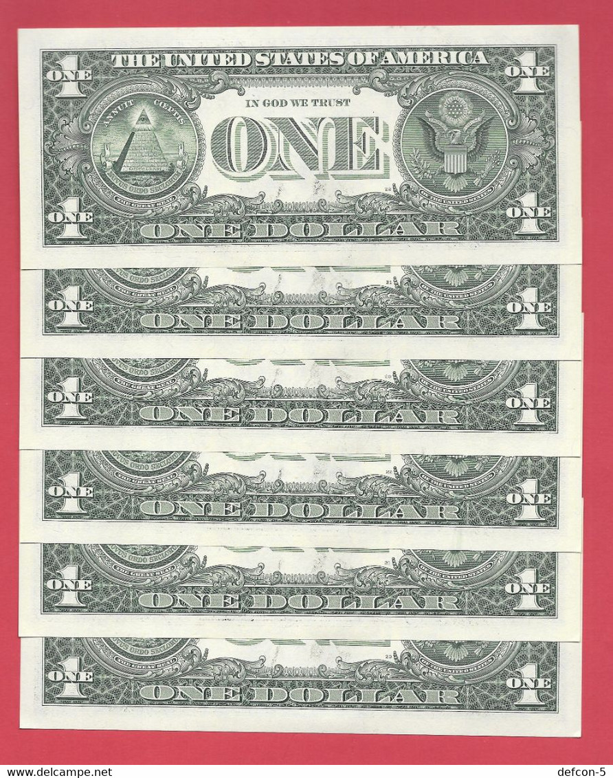 Rarität ! STAR-Note: 6x 1 US-Dollar Fortlaufend [2017] > G03114295* Bis ...300* < 1. Lauf Mit 3.200.000 {$058-001} - Nationale Valuta