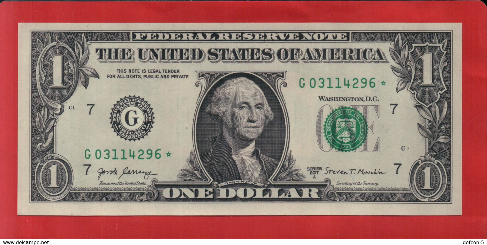 Rarität ! STAR-Note: 6x 1 US-Dollar Fortlaufend [2017] > G03114295* Bis ...300* < 1. Lauf Mit 3.200.000 {$058-001} - Valuta Nazionale