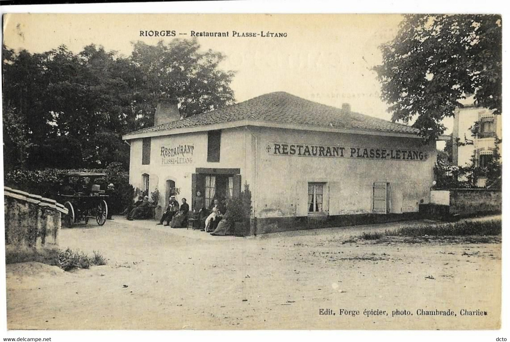 RIORGES (42)  Restaurant Plasse-Létang - Ed. Forge, Envoi 1915 - Riorges