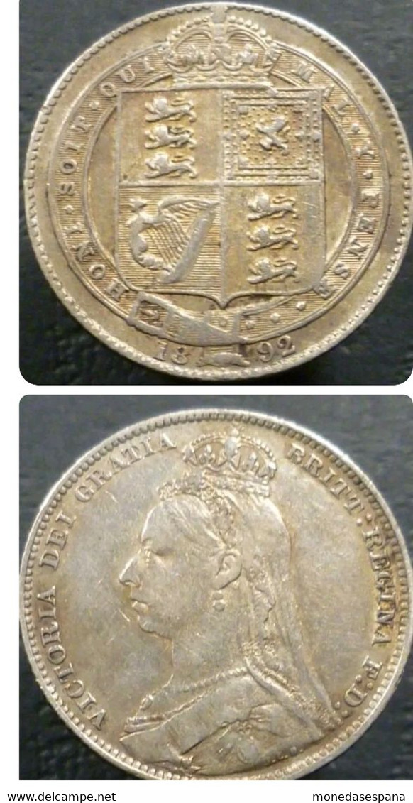 1 Shilling 1892 Great Britain Gran Bretaña Silver - I. 1 Shilling