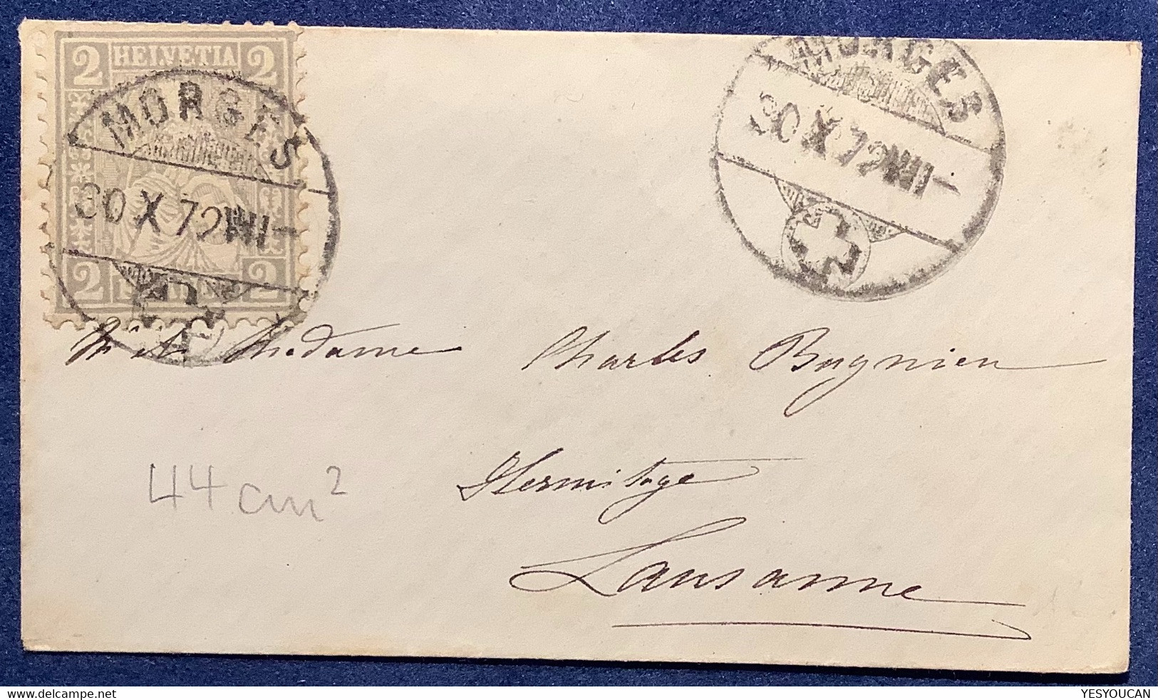 BRIEFLI / LETTRE MINIATURE: #28 MORGES 1872 VD Brief  (Schweiz 1862 Mini Enveloppe KLEINFORMATIGER BRIEFUMSCHLAG - Brieven En Documenten