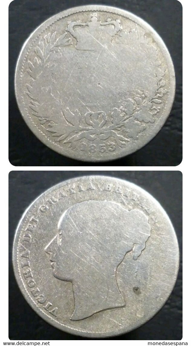 1 Shilling 1853 Great Britain Gran Breraña Silver - I. 1 Shilling