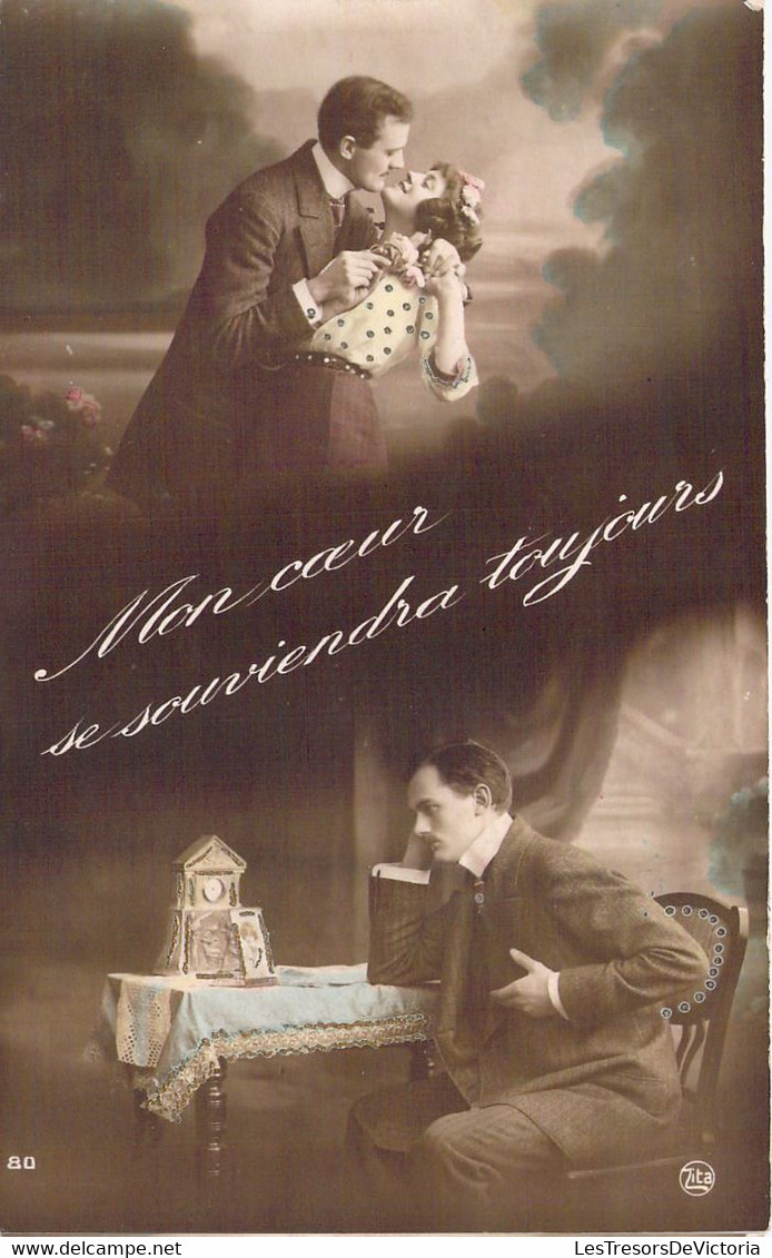 Couple - Mon Cœur Se Souviendra Toujours - Souvenirs D'un Homme Pour Sa Femme - Carte Postale Ancienne - Couples