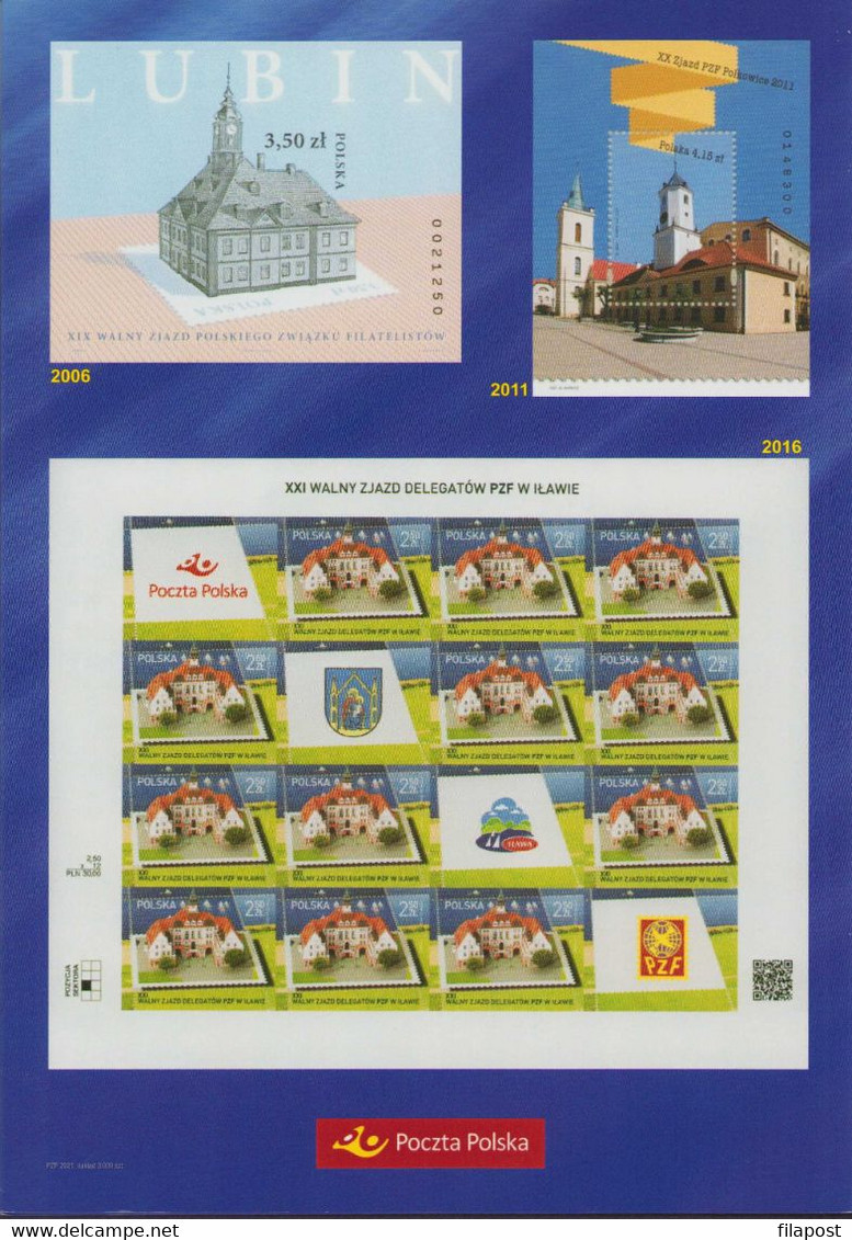 Poland 2021 Full Sheet Imperforated With 4 Tabs In Occasional Pass From PZF Congress Jan III Sobieski Victoria Vienna - Feuilles Complètes