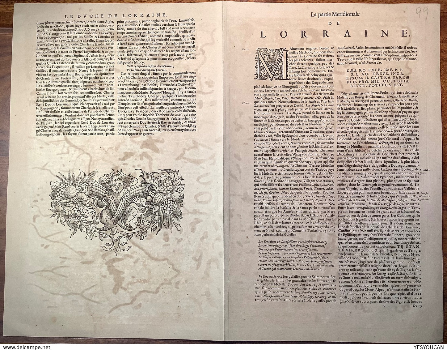 "Lorraine, Vers Le Midy" Map By Janssonius Joan. 1632-48, Amsterdam (carte Géographique France Janson - Landkarten